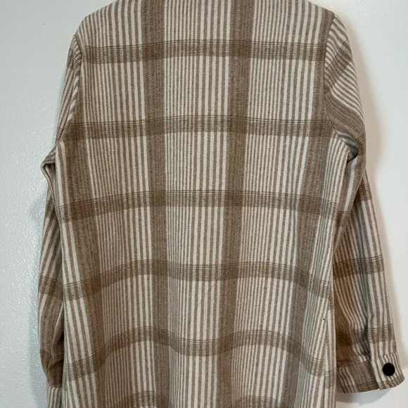 Ci Sono Brown and Cream Pea Coat with Classic Lapel - Picture 2 of 2